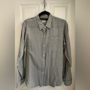 Current/Elliott blue and White Striped Button Down Shirt